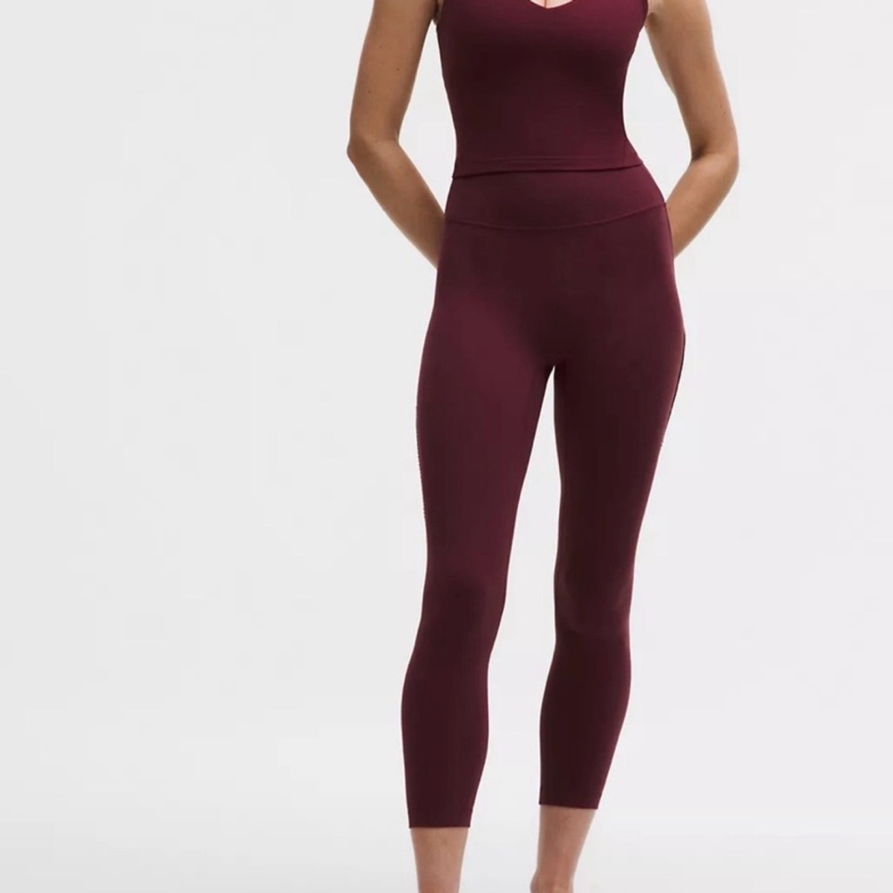Lululemon Groove No Line High-Rise Tight 25" Heart Burgundy Bay Size 12 NWT